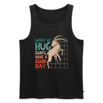 Sheep And Goat Farming Wake Up Hug Goats Farming - Men's Premium Organic Tank Top - black - Front - Michal (187cm)