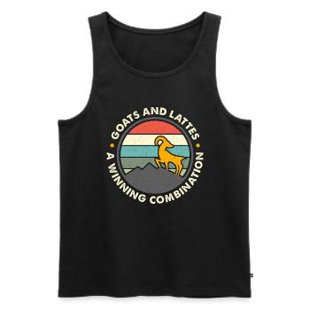 Sheep And Goat Farming Goats And Lattes Livestock - Men's Premium Organic Tank Top - black - Front - Michal (187cm)