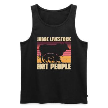 Livestock Breeder Judge Livestock Not Farmers - Men's Premium Organic Tank Top - black - Front - Michal (187cm)