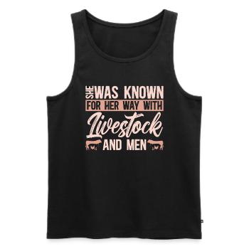 Livestock Breeder She Was Known For Farm Animals - Männer Premium Bio Tank Top - Schwarz - Vorne - Michal (187cm)