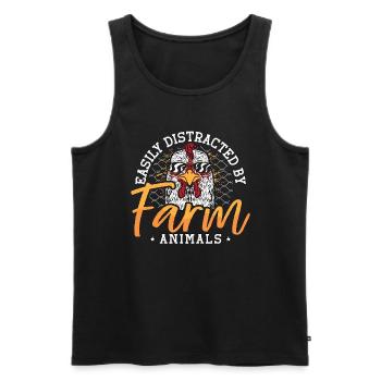 Poultry Farmer Easily Distracted By Chicken Coop - Männer Premium Bio Tank Top - Schwarz - Vorne - AI Model Male 178 light (178cm)