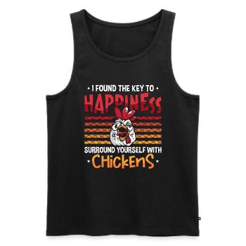 Poultry Farmer I Found The Key To Happiness Farmer - Männer Premium Bio Tank Top - Schwarz - Vorne - AI Model Male 178 light (178cm)