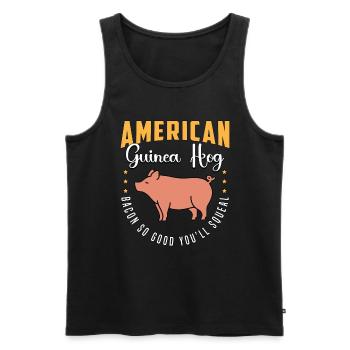 Éleveur de bétail Bétail de cochon d’Inde américain - Débardeur bio Premium Homme - noir - Devant - Michal (187cm)