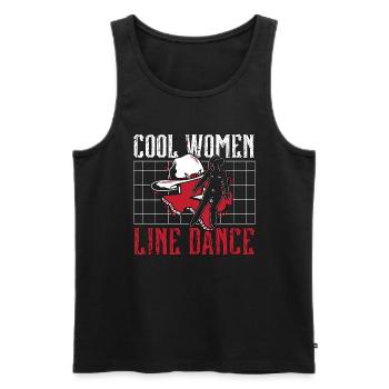 Danse en ligne Femmes cool Danse en ligne Danseuse occidentale - Débardeur bio Premium Homme - noir - Devant - Michal (187cm)