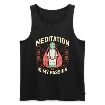 Meditation Is My Passion Spiritual Turtle Lover - Men's Premium Organic Tank Top - black - Front - Michal (187cm)