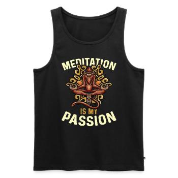 Meditation Is My Passion Relaxation Monkey Lover - Men's Premium Organic Tank Top - black - Front - AI Model Male 178 light (178cm)