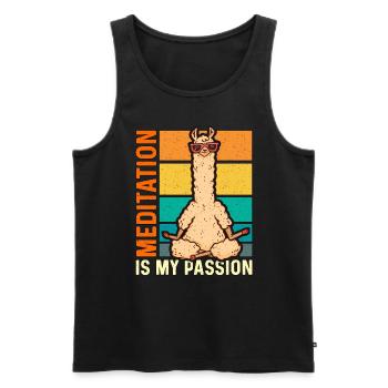 La méditation est ma passion, amoureuse spirituelle des lamas - Débardeur bio Premium Homme - noir - Devant - Michal (187cm)