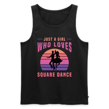 Square Dancing Just A Girl Who Loves Country Music - Men's Premium Organic Tank Top - black - Front - AI Model Male 178 light (178cm)