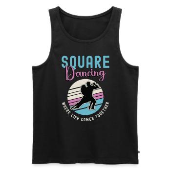 Square Dancing Where Life Comes Couple Dance Lover - Men's Premium Organic Tank Top - black - Front - AI Model Male 178 light (178cm)