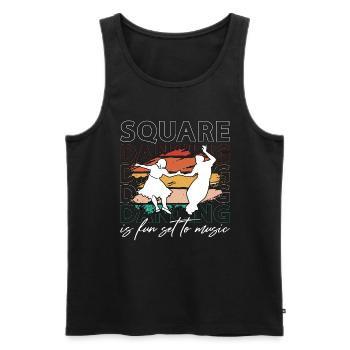 Square Dancing Is Fun Set To Music Country Dance - Men's Premium Organic Tank Top - black - Front - AI Model Male 178 light (178cm)