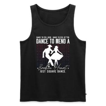Square Dancing Dance To Feel Good Western Dancing - Men's Premium Organic Tank Top - black - Front - AI Model Male 178 light (178cm)