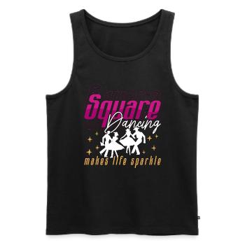 Square Dancing Makes Life Sparkle Western Dancing - Men's Premium Organic Tank Top - black - Front - AI Model Male 178 light (178cm)