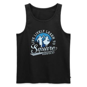 Square Dancing Live Lively Learn To Country Dance - Men's Premium Organic Tank Top - black - Front - AI Model Male 178 light (178cm)