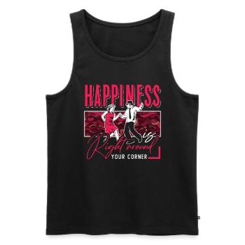 Square Dancing Happiness Is Right Western Dancing - Men's Premium Organic Tank Top - black - Front - AI Model Male 178 light (178cm)