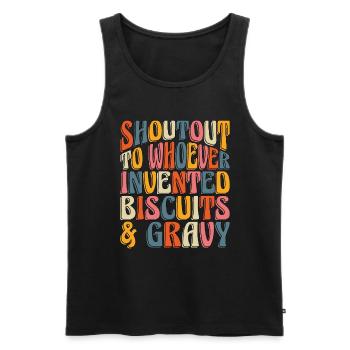 Biscuits And Gravy Shoutout To Southern Food Lover - Männer Premium Bio Tank Top - Schwarz - Vorne - Michal (187cm)