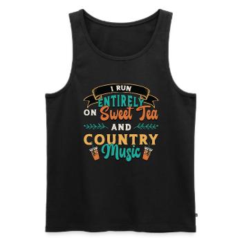 Sweet Tea I Run Entirely On Sweet Southern Country - Men's Premium Organic Tank Top - black - Front - AI Model Male 178 light (178cm)