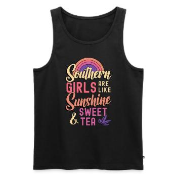 Les filles du sud du thé sucré sont comme des amateurs de thé au lait - Débardeur bio Premium Homme - noir - Devant - AI Model Male 178 light (178cm)