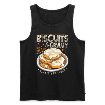Biscuits & Gravy Really Wet Flour Southern Cooking - Männer Premium Bio Tank Top - Schwarz - Vorne - Michal (187cm)