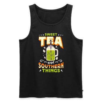 Sweet Tea And Southern Things Southern Food Lover - Men's Premium Organic Tank Top - black - Front - Michal (187cm)