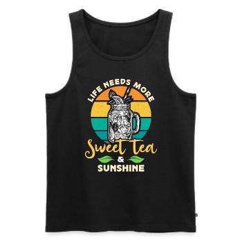 Sweet Tea Life Needs More Sweet Tea Southern Food - Men's Premium Organic Tank Top - black - Front - Michal (187cm)