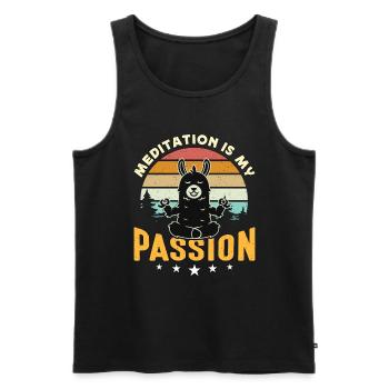 La méditation est ma passion Aime le yoga Lamant de lama - Débardeur bio Premium Homme - noir - Devant - Michal (187cm)