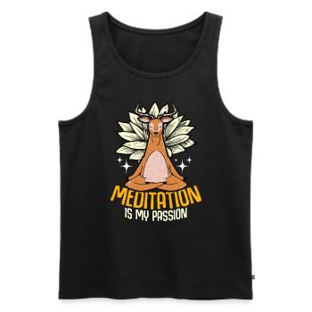 Meditation Is My Passion Yoga Meditate Deer Lover - Men's Premium Organic Tank Top - black - Front - Michal (187cm)
