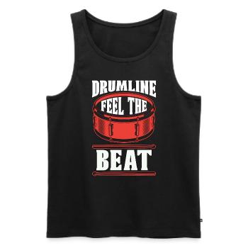 Drumline Feel The Beat Tambour Joueur Marching Band - Débardeur bio Premium Homme - noir - Devant - AI Model Male 178 light (178cm)