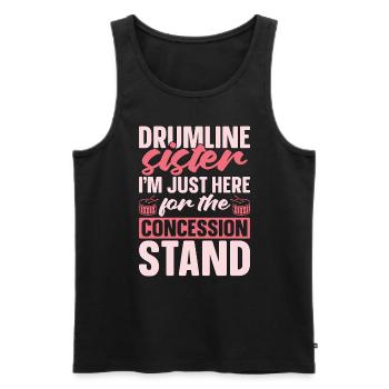 Drumline Sister I'm Just Here For The Drum Player - Men's Premium Organic Tank Top - black - Front - AI Model Male 178 light (178cm)