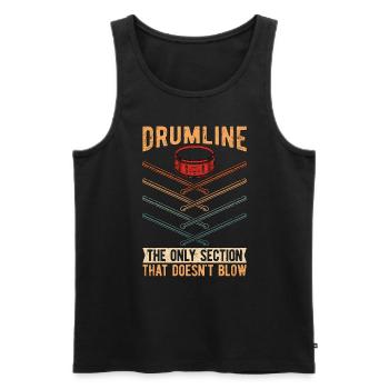 Drumline La seule section qui Percussion Batteur - Débardeur bio Premium Homme - noir - Devant - AI Model Male 178 light (178cm)