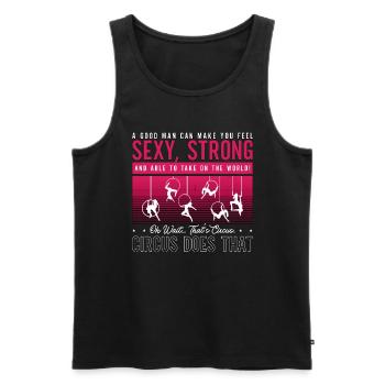 Aerialist A Good Man Can Make You Loves Acrobatic - Männer Premium Bio Tank Top - Schwarz - Vorne - Michal (187cm)
