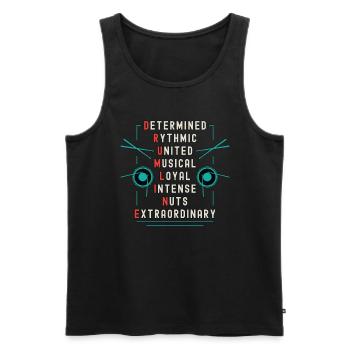 Drumline Determined Rhythmic United Musical Drums - Men's Premium Organic Tank Top - black - Front - AI Model Male 178 light (178cm)