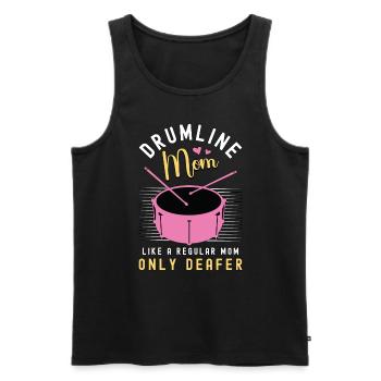 Drumline Mom Comme Une Maman Ordinaire N’aime Que La Batterie - Débardeur bio Premium Homme - noir - Devant - Michal (187cm)