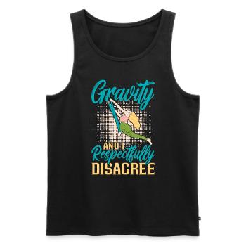 Aerialist Gravity And I Respectfully Aerial Yoga - Men's Premium Organic Tank Top - black - Front - Michal (187cm)