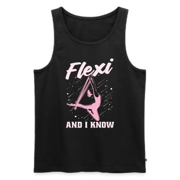 Aerialist Flexi And I Know It Loves Aerial Sports - Men's Premium Organic Tank Top - black - Front - Michal (187cm)