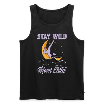 Aerialist Stay Wild Moon Child Air Yoga Aerialists - Männer Premium Bio Tank Top - Schwarz - Vorne - Michal (187cm)