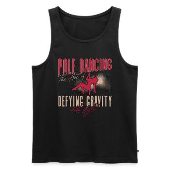 Pole Dancing The Art Of Defying Gravity Pole Fit - Men's Premium Organic Tank Top - black - Front - AI Model Male 178 light (178cm)