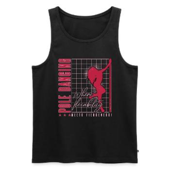 La pole dance où la flexibilité rencontre la gymnastique - Débardeur bio Premium Homme - noir - Devant - Michal (187cm)