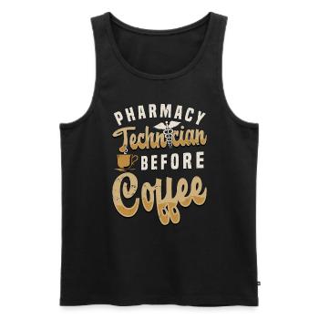 Pharmacy Technician Before Medication Coffee Lover - Men's Premium Organic Tank Top - black - Front - Michal (187cm)