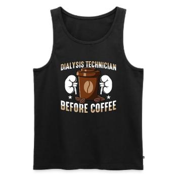 Dialysis Technician Before Medical Coffee Lover - Men's Premium Organic Tank Top - black - Front - Michal (187cm)