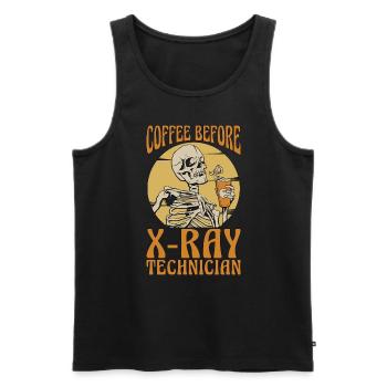 Technicien en radiologie Café avant l’amateur de café aux rayons X - Débardeur bio Premium Homme - noir - Devant - Michal (187cm)