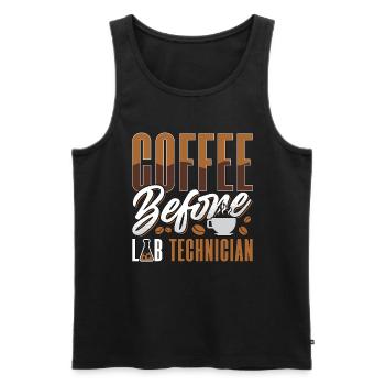 Technicien de laboratoire Café avant la science Amateur de café - Débardeur bio Premium Homme - noir - Devant - Michal (187cm)