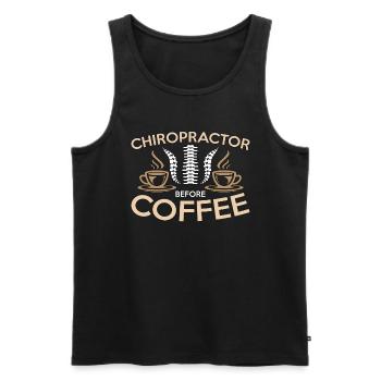 Chiropraticien Avant Le Massage Au Café Amateur De Café - Débardeur bio Premium Homme - noir - Devant - Michal (187cm)