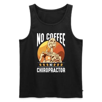 Chiropraticien Pas de café Pas d’ostéopathe Amateur de café - Débardeur bio Premium Homme - noir - Devant - Michal (187cm)