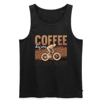 Café Fat Bike avant l’amateur de café de vélo de montagne - Débardeur bio Premium Homme - noir - Devant - Michal (187cm)