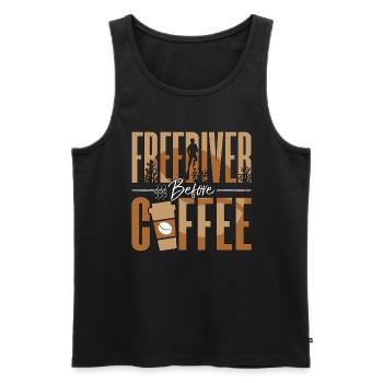 Freediving Freediver Before Coffee Diving Lover - Männer Premium Bio Tank Top - Schwarz - Vorne - AI Model Male 178 light (178cm)