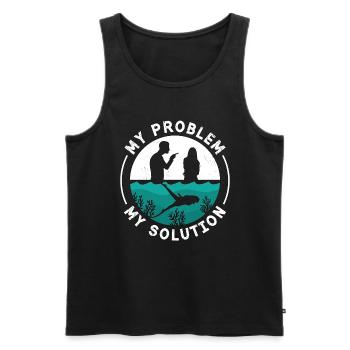 Freediving My Problem My Pictogram Mom Dad Diving - Männer Premium Bio Tank Top - Schwarz - Vorne - Michal (187cm)