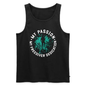 Freediving My Passion My Freediver Apnea Diving - Männer Premium Bio Tank Top - Schwarz - Vorne - AI Model Male 178 light (178cm)