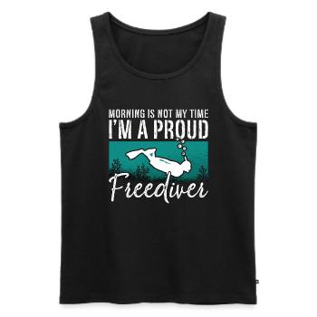 Freediving Morning Is Not My Time I'm A Deep Diver - Men's Premium Organic Tank Top - black - Front - AI Model Male 178 light (178cm)