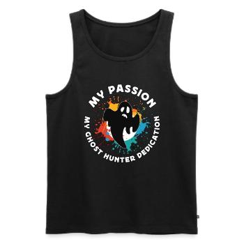 Chasseur de fantômes Ma passion Mon enquêteur paranormal - Débardeur bio Premium Homme - noir - Devant - Michal (187cm)