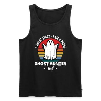 Chasseur de fantômes Une histoire courte Je suis chasseur paranormal - Débardeur bio Premium Homme - noir - Devant - Michal (187cm)